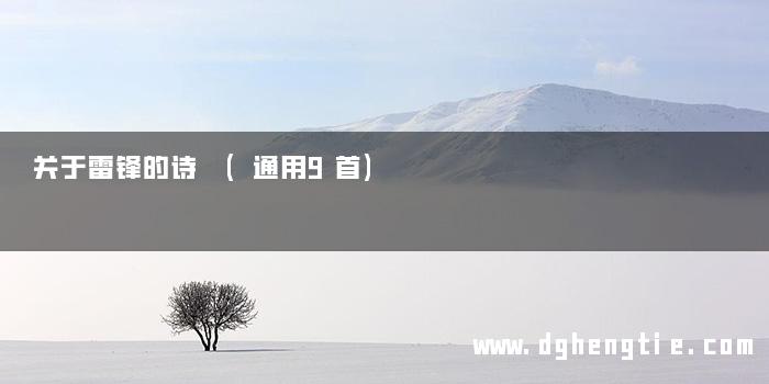关于雷锋的诗 (通用9首)